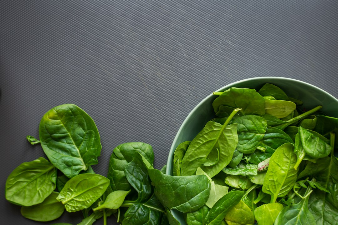Magnesium-rich spinach and whole foods supporting a food-first exercise recovery routine